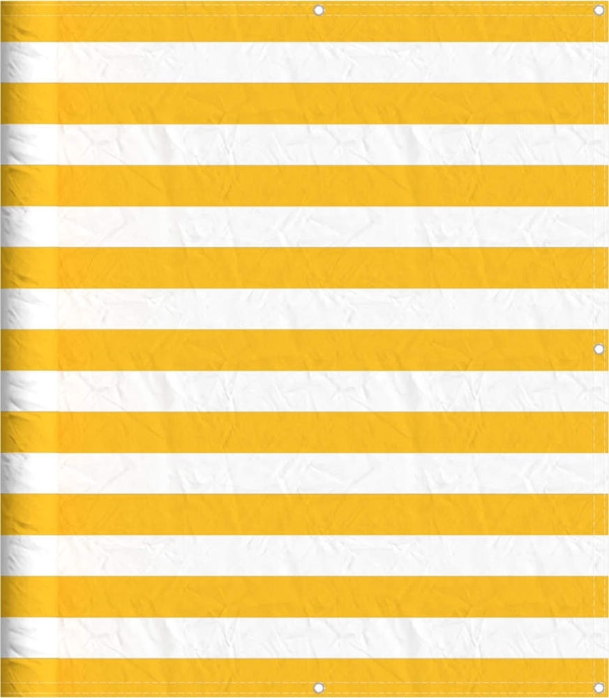 vidaXL Balkon-Sichtschutz Gelb und Weiß Gestreift 120x800 cm 42002046 Bild 1