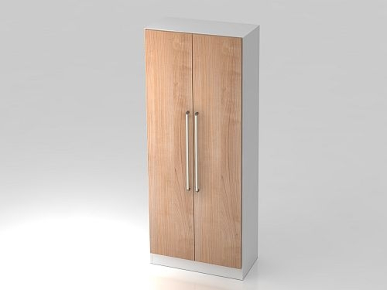 Garderobenschrank 5 Ordnerhöhen, RE Weiß / Nussbaum Bild 1