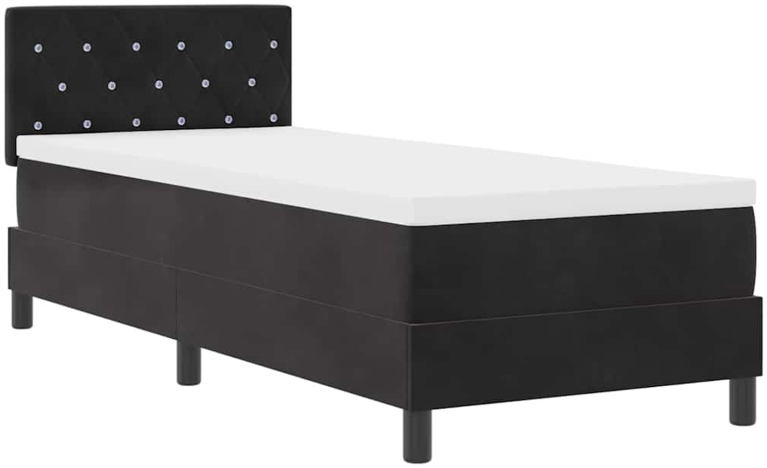 vidaXL LED Boxspringbett mit Matratze Schwarz 80 x 200 cm Samt 3342550 Bild 1