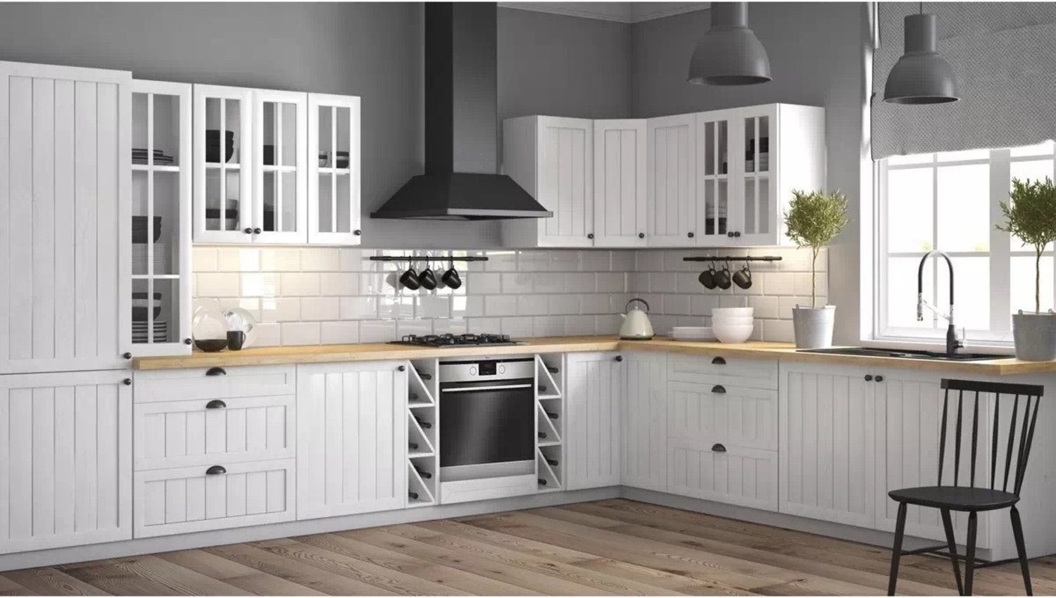 ROYAL24_MARKT Winkelküche K5-G390 - Provence - Hoher Standard mit modernem Design, (Komplett Set), Edles Material - Zeitlos - Elegant. Bild 1