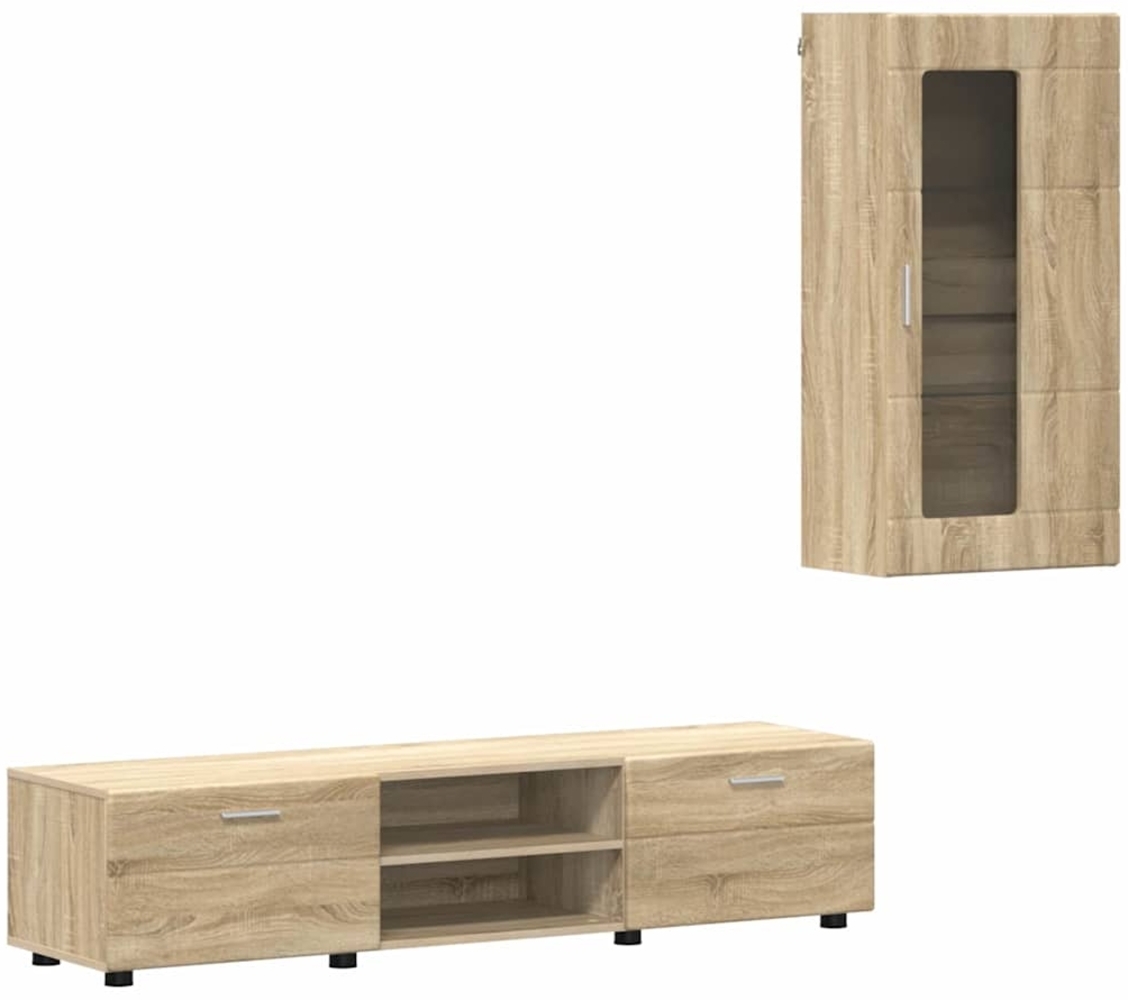 vidaXL TV-Schrankset mit Schubladen mit Tür Sonoma-Eiche Holzwerkstoff 3397926 Bild 1
