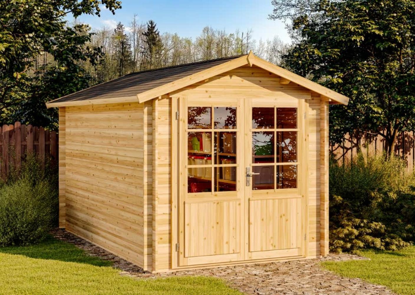 Alpholz Gartenhaus Bremen-28 C Gerätehaus aus Holz in Pinie Geräteschrank mit 28 mm Wandstärke Gartenhaus mit Montagematerial Bild 1