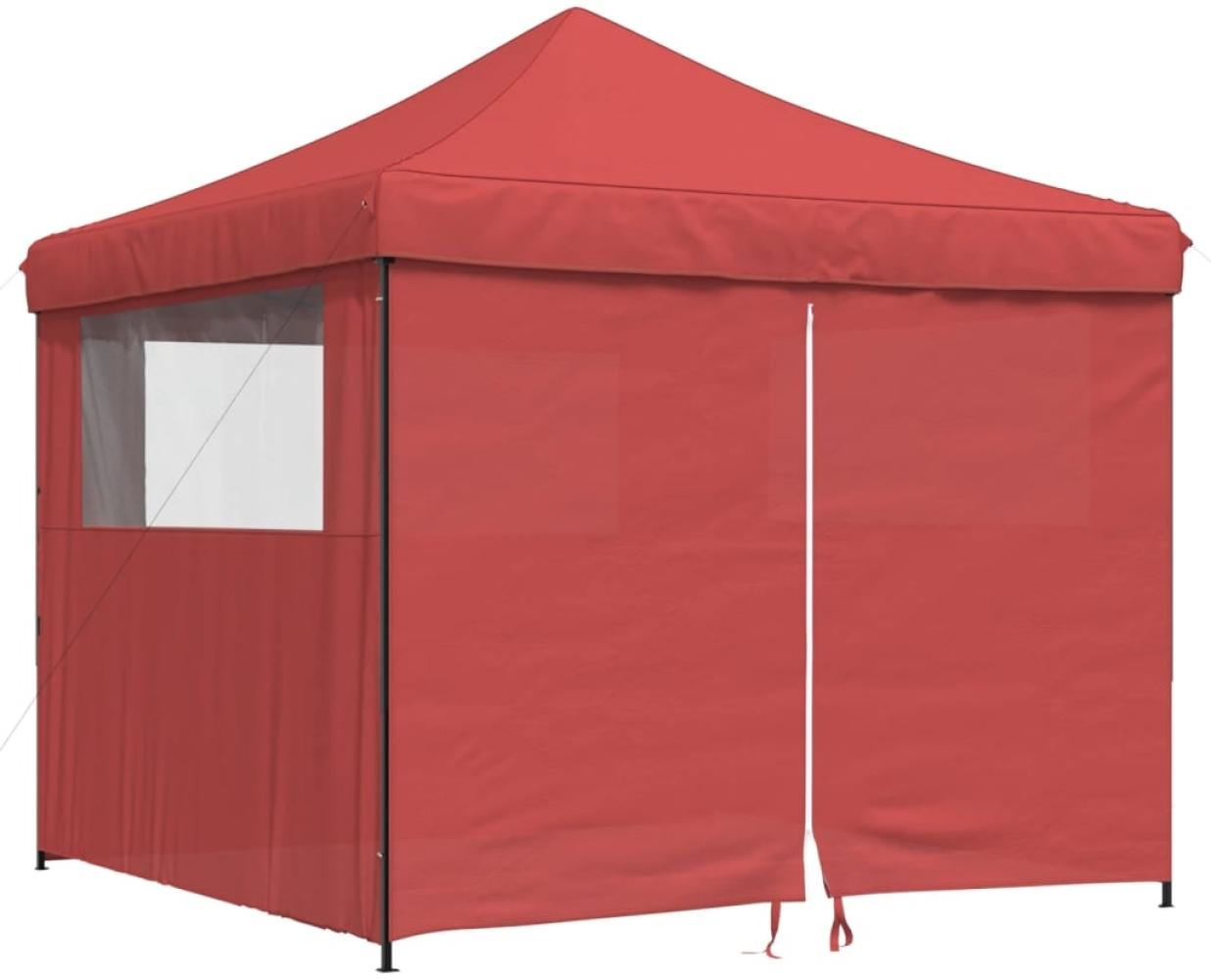 vidaXL Pop-Up Partyzelt, faltbar, Stahl / PE, Burgunderrot, mit 4 Seitenteilen, 315 x 292 x 292 cm Bild 1