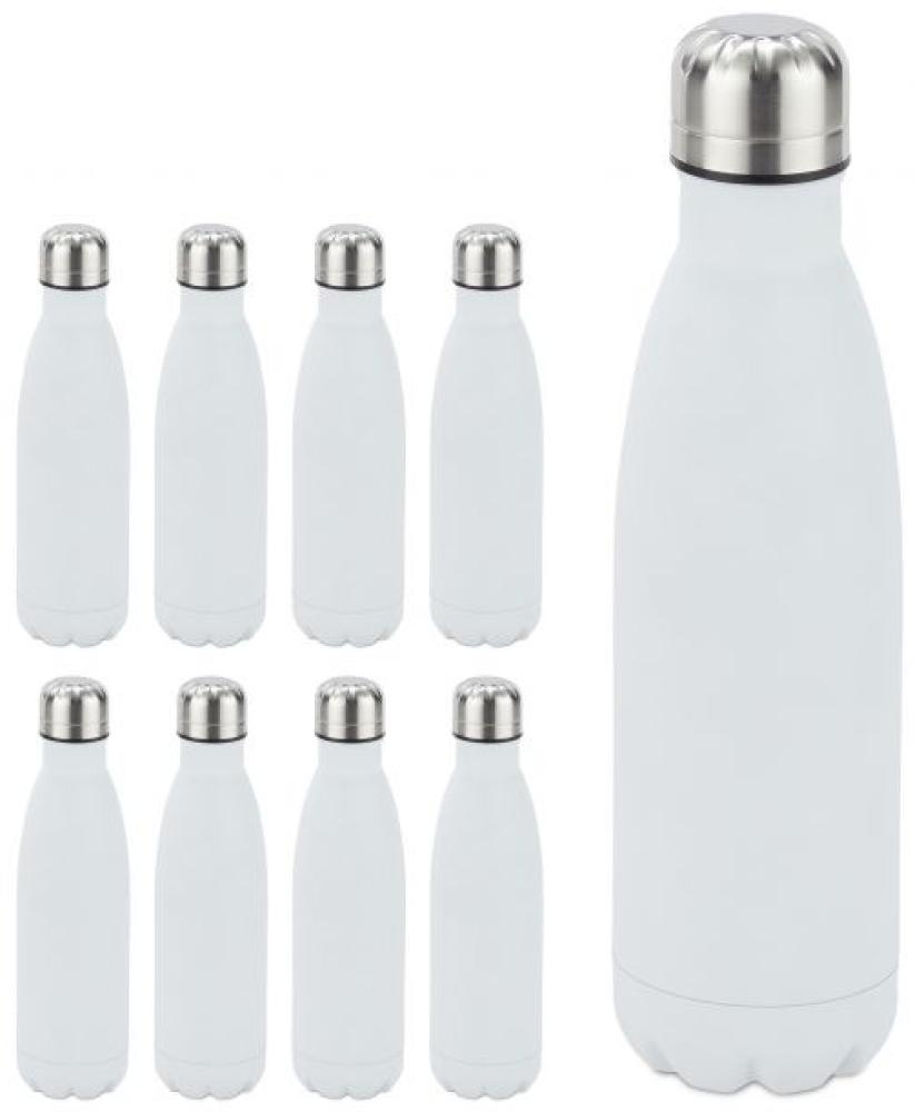 9 x Trinkflasche Edelstahl weiß 10028146 Bild 1