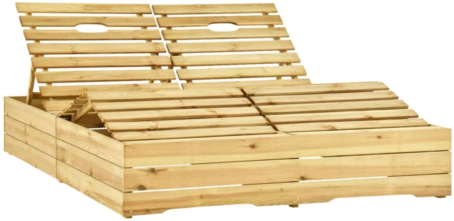 vidaXL Doppel-Sonnenliege mit Hellgrünen Auflagen Kiefer Imprägniert 3065995 Bild 1