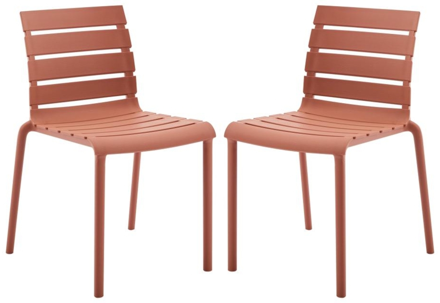 Vente-unique - Gartenstuhl stapelbar 2er-Set - Polypropylen - Terracotta - PANDJI von MYLIA Bild 1