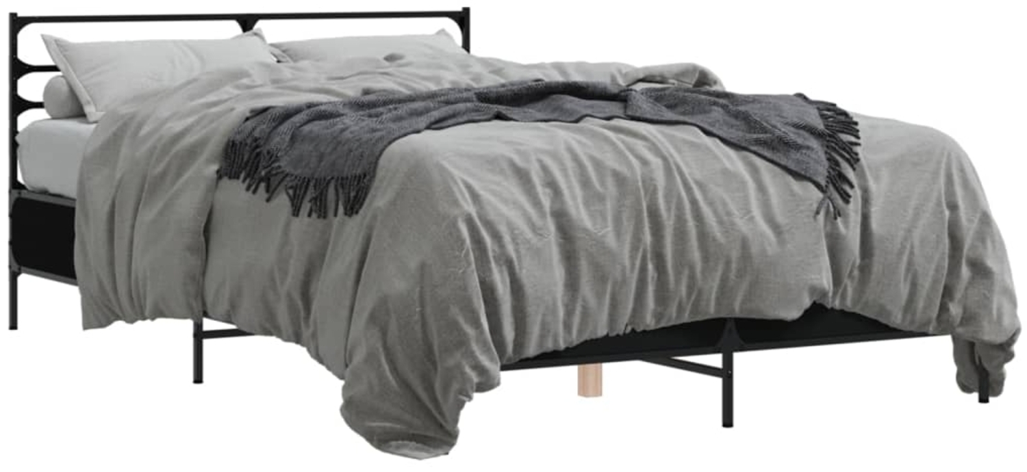 vidaXL Bettgestell Schwarz 140x200 cm Holzwerkstoff und Metall 3280042 Bild 1
