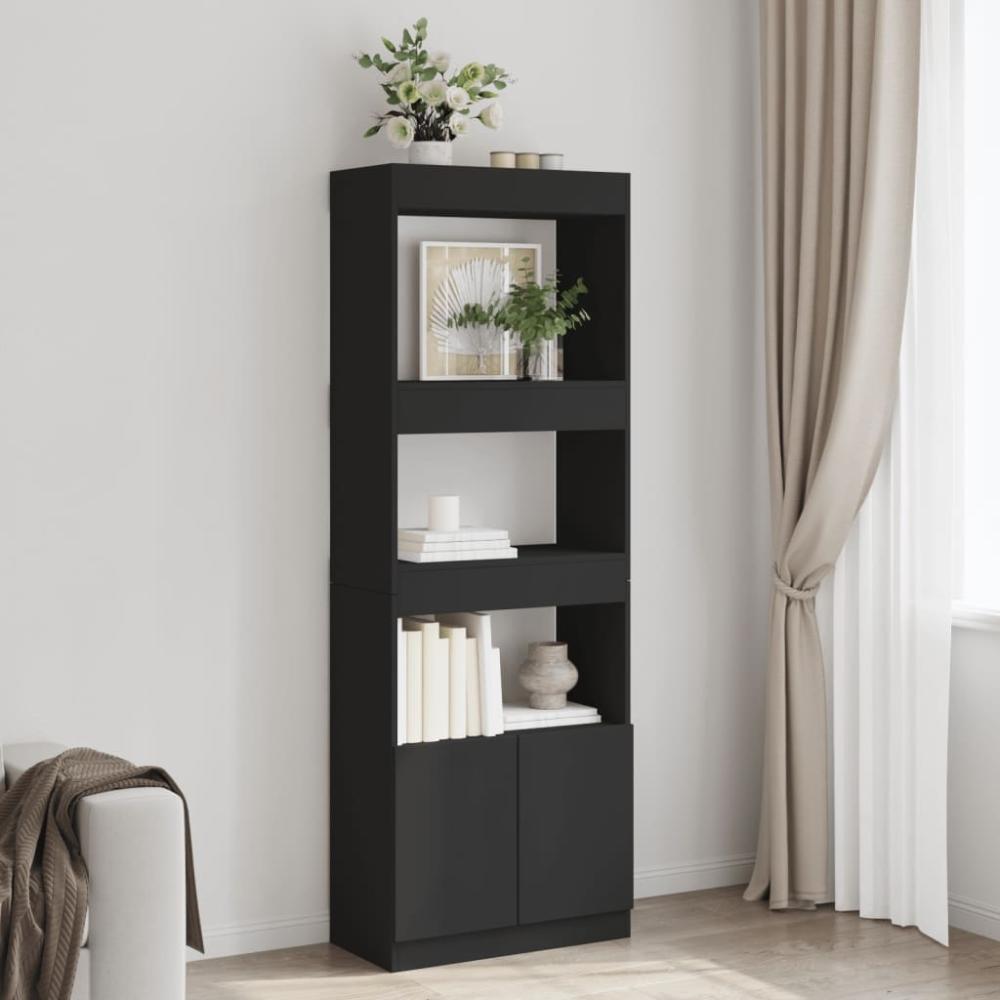 vidaXL Highboard 63x33x180 cm Schwarz Holzwerkstoff 3309601 Bild 1