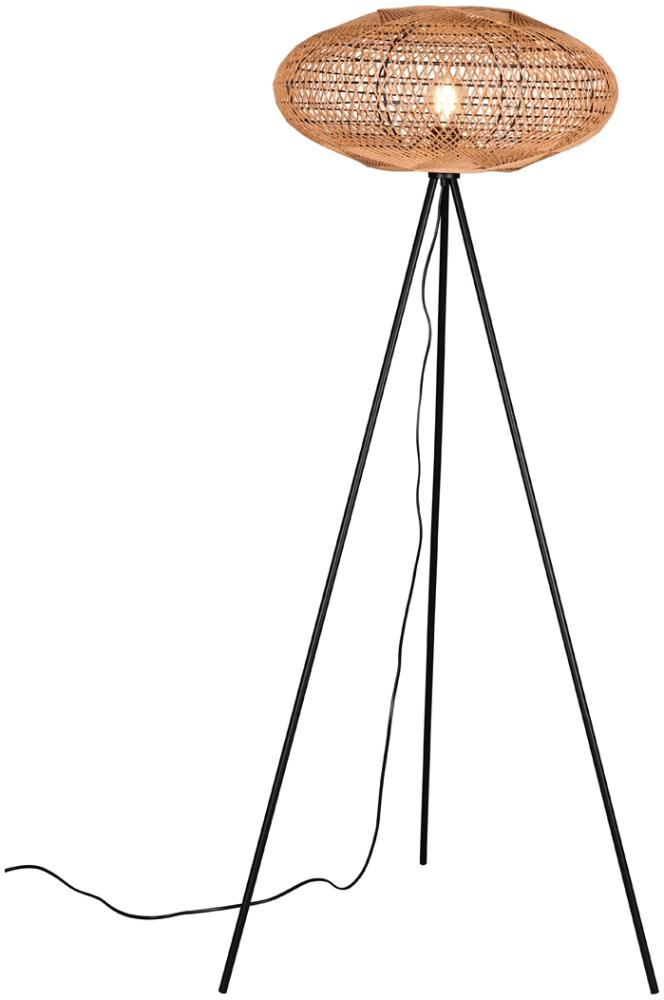 TRIO LEUCHTEN 'HEDDA' Stehleuchte, Sisal / Metall schwarz, 150 cm Bild 1