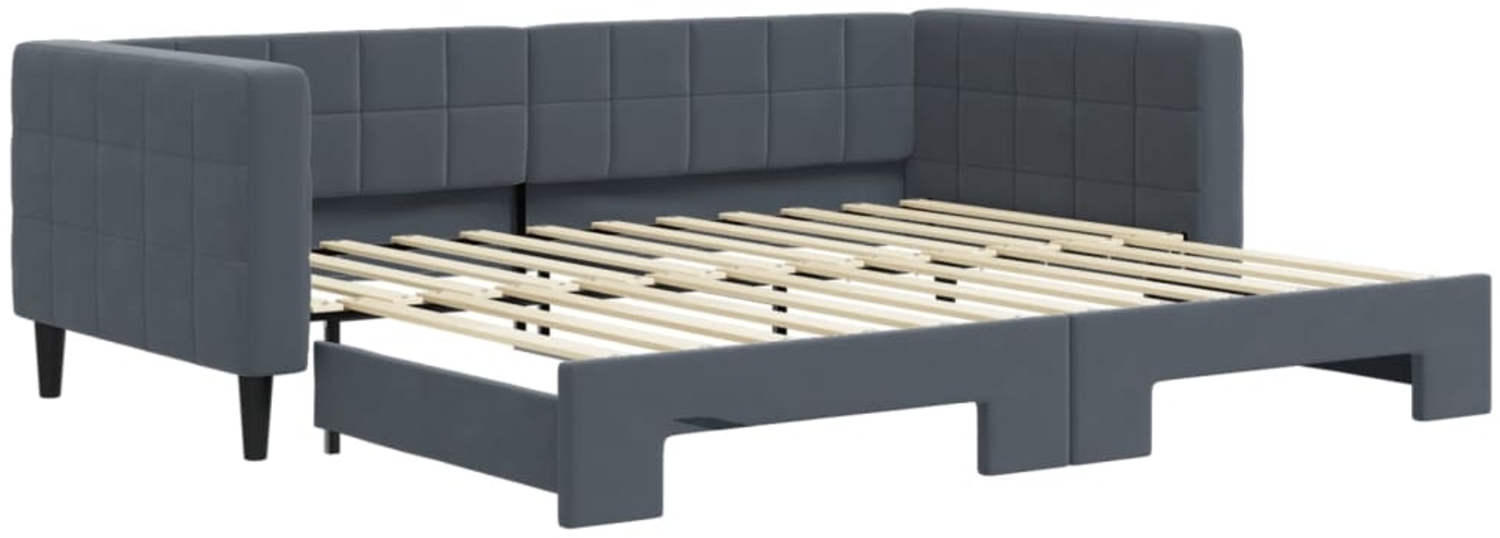 vidaXL Tagesbett Ausziehbar Dunkelgrau 90x200 cm Samt 3196692 Bild 1