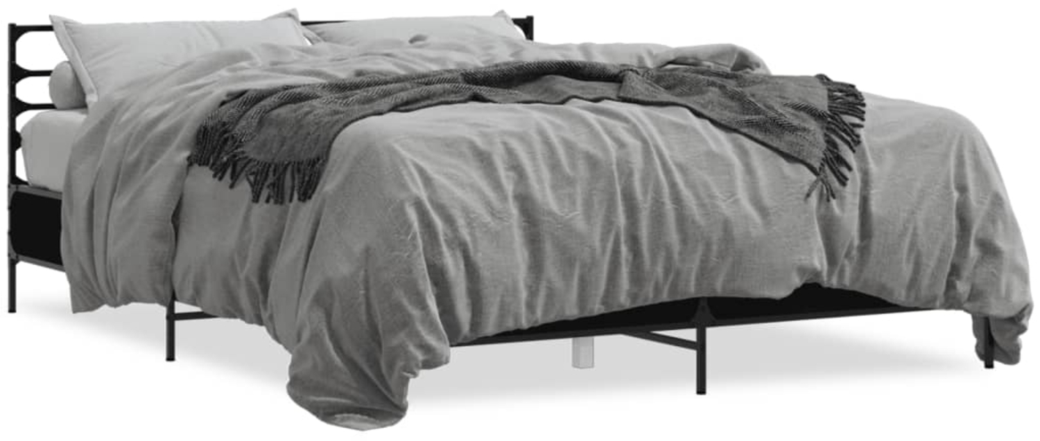 vidaXL Bettgestell Schwarz 150x200 cm Holzwerkstoff und Metall 3280047 Bild 1