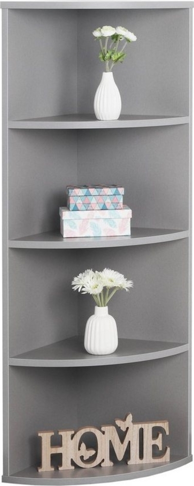 RICOO Eckregal Hängend 110 x 33 x 33 Grau, Spanplatte aus Holz, Hängereral WM058-PL, Regal Wand, Bücherregal Eck Wandregal Ecke Küchenregal Wandboard Eckwandregal Schweberegal Bild 1
