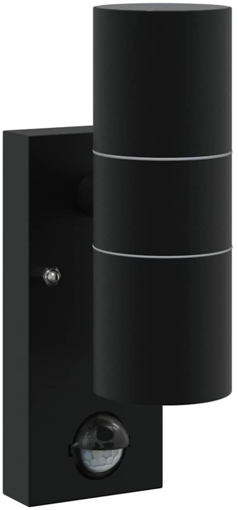 vidaXL Außenwandleuchte Schwarz 7 x 10 x 22 cm Edelstahl 4005997 Bild 1