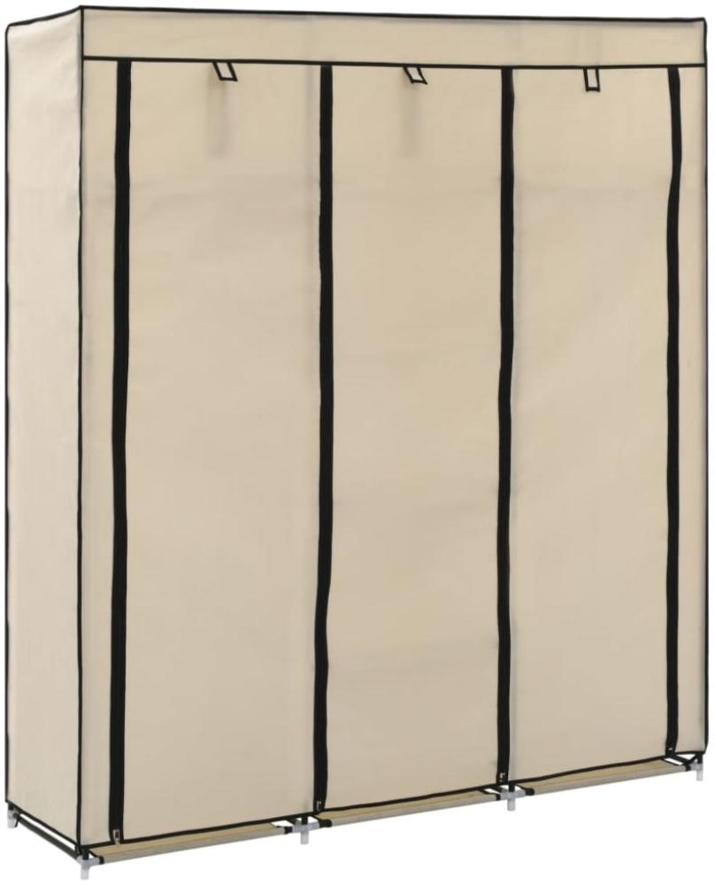 vidaXL Kleiderschrank mit Fächern und Stangen Creme 150x45x175cm Stoff 282455 Bild 1