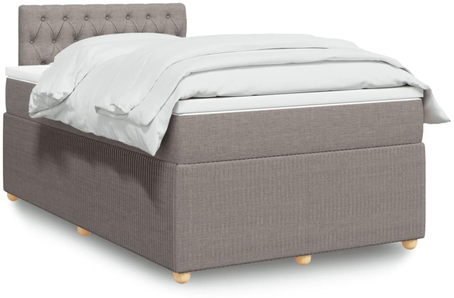 vidaXL Boxspringbett mit Matratze Taupe 120x190 cm Stoff 3289706 Bild 1