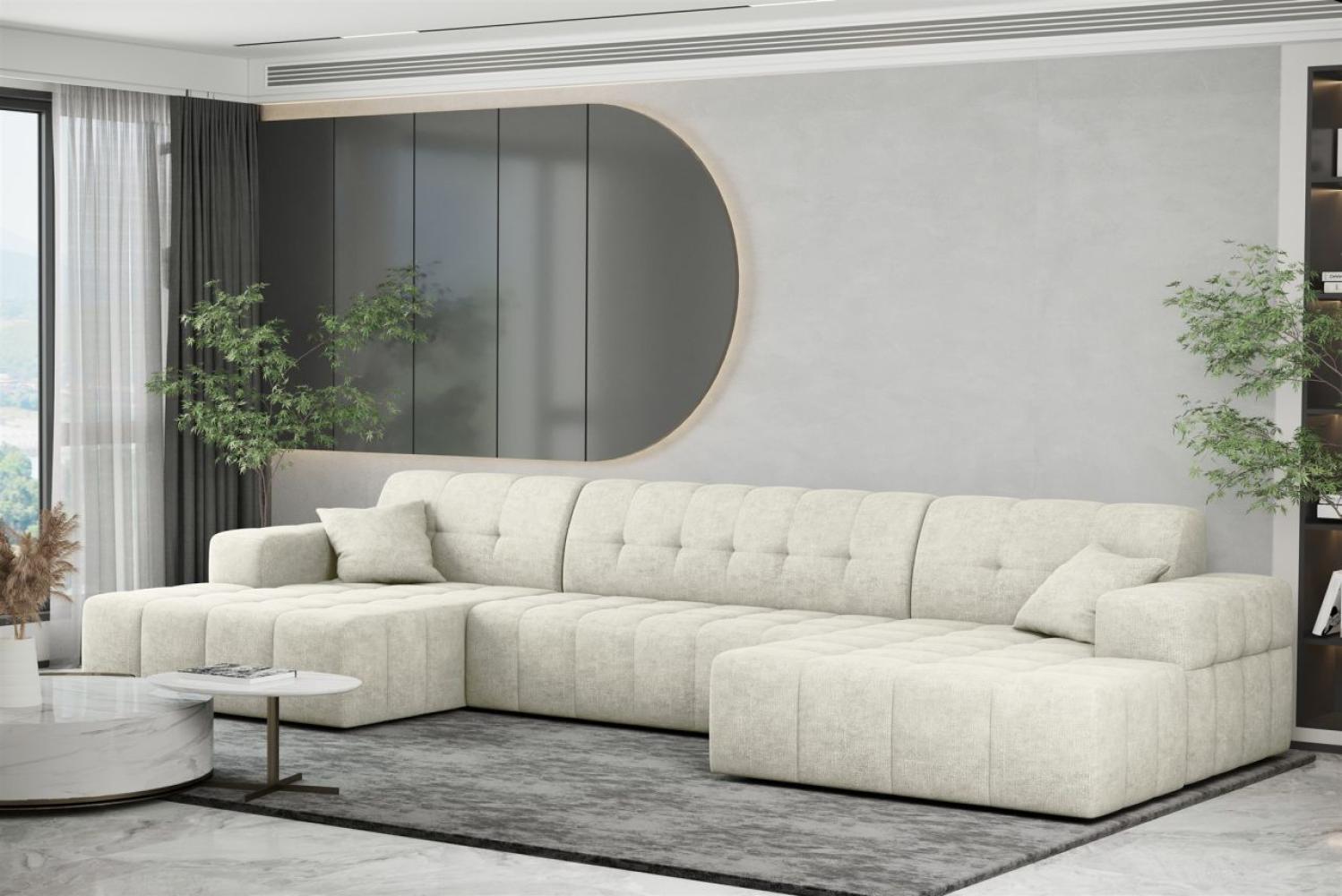 Wohnlandschaft Sofa U-Form NANCY in Stoff Perfekt Harmony Pearl Bild 1