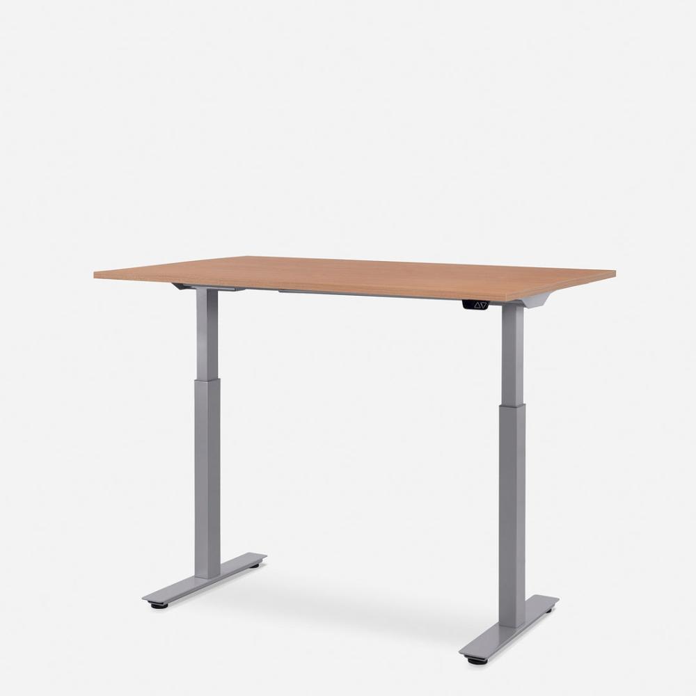 120 x 80 cm WRK21® SMART - Elmau Buche / Grau elektrisch höhenverstellbarer Schreibtisch Bild 1