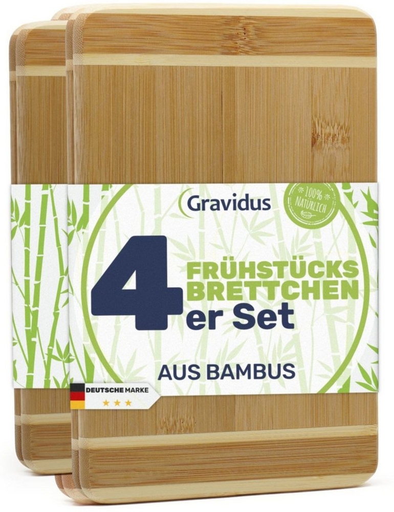 Bambus Frühstücksbrettchen Schneidebretter Set 4 Bild 1