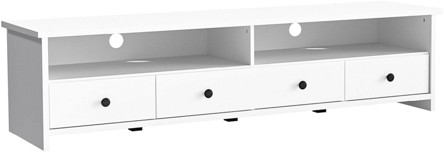 AX LIVING Lowboard TV Oliveria RTV – 168 cm breit, Weiß mit Schubladen Bild 1