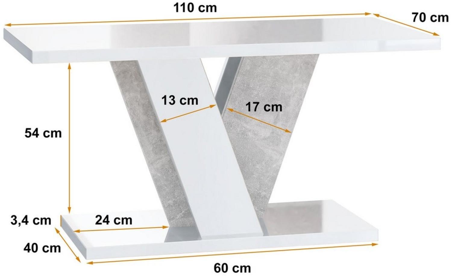 ALTDECOR Couchtisch INEY (Couchtisch, Wohnzimmertisch, Kaffeetisch 110 x 70 x 60) Bild 1