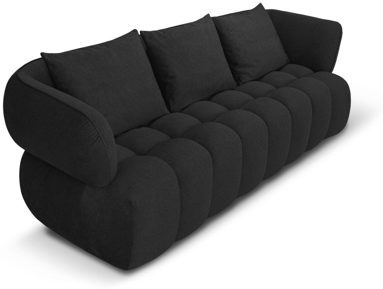 Micadoni Sofa Reese 3-Sitzer Strukturierter Samtstoff Anthrazit Bild 1