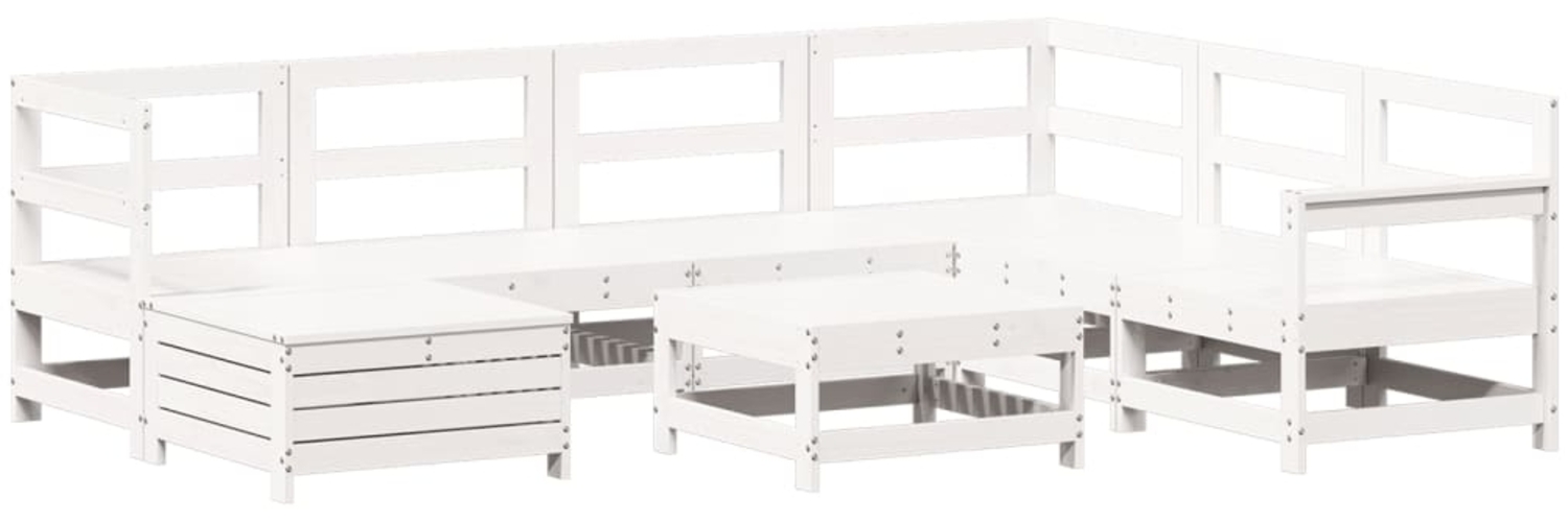 vidaXL 8-tlg. Garten-Sofagarnitur Weiß Massivholz Kiefer 3250597 Bild 1