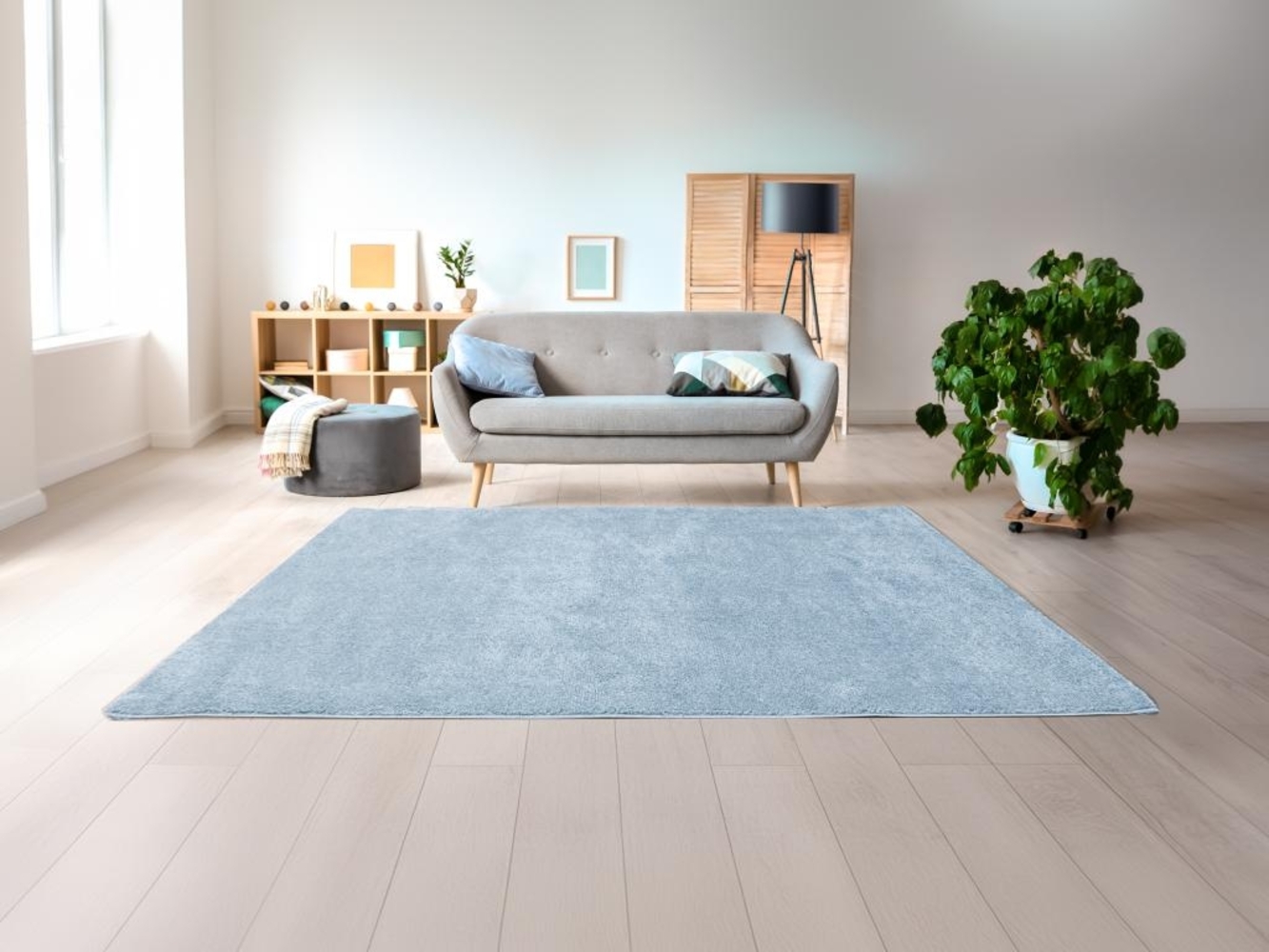 Vente-unique - Hochflorteppich - 200 x 300 cm - Hellblau - MILINIO Bild 1