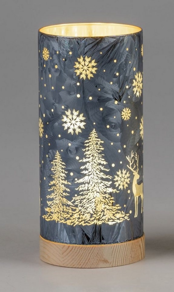 formano LED Dekolicht Hirsch Wald winterblau 20cm 25cm, LED fest integriert Bild 1