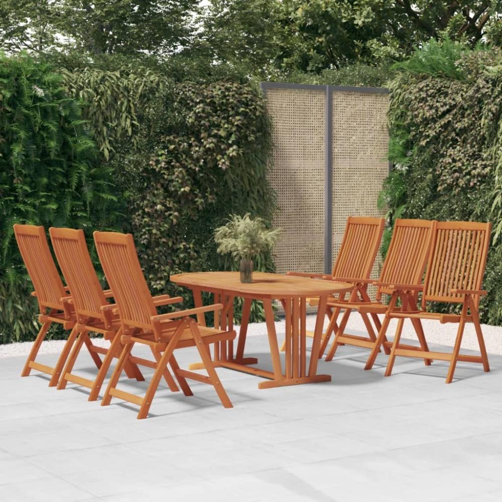vidaXL 7-tlg. Garten-Essgruppe Massivholz Eukalyptus 3087342 Bild 1