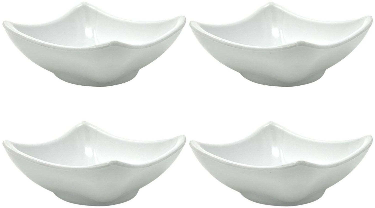 4x Dipschalen Melamin Set Weiß 754 Snackschale Servierschale Klein Mini Saucenschälchen Soja Bild 1
