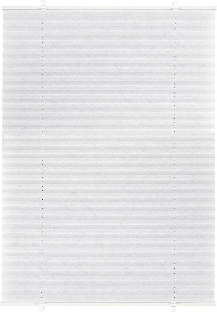 ondeco Plissee ohne Bohren Basic mit Klemmträger, Sonnenschutz für Fenster innen, lichtschutz und Blickdicht, Faltrollo Sichtschutz für Tür - Weiß - 90x130 cm Bild 1