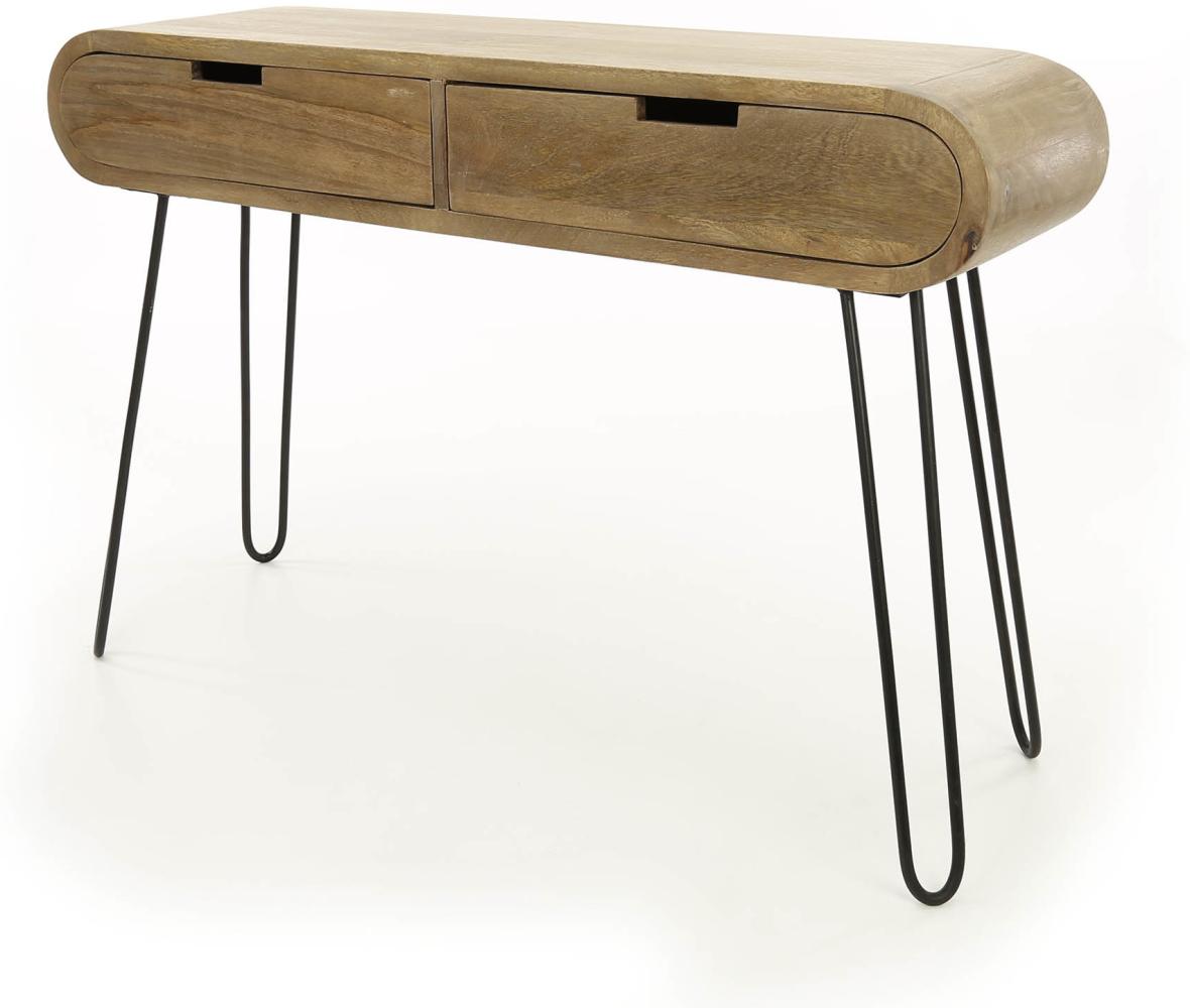 Jasmin Konsolentisch Industrial Mangolholz 2 Schubladen Bild 1