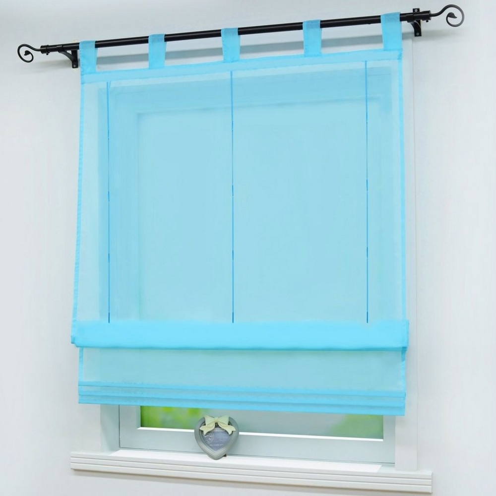 Delien Raffrollo Sophia, mit Schlaufen, Voile Uni Wohnzimmer Gardine Bild 1