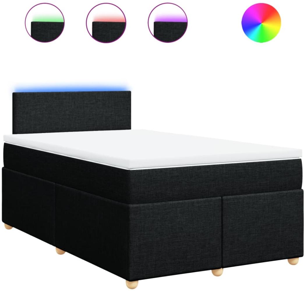 vidaXL Boxspringbett mit Matratze Schwarz 120x190 cm Stoff 3288914 Bild 1