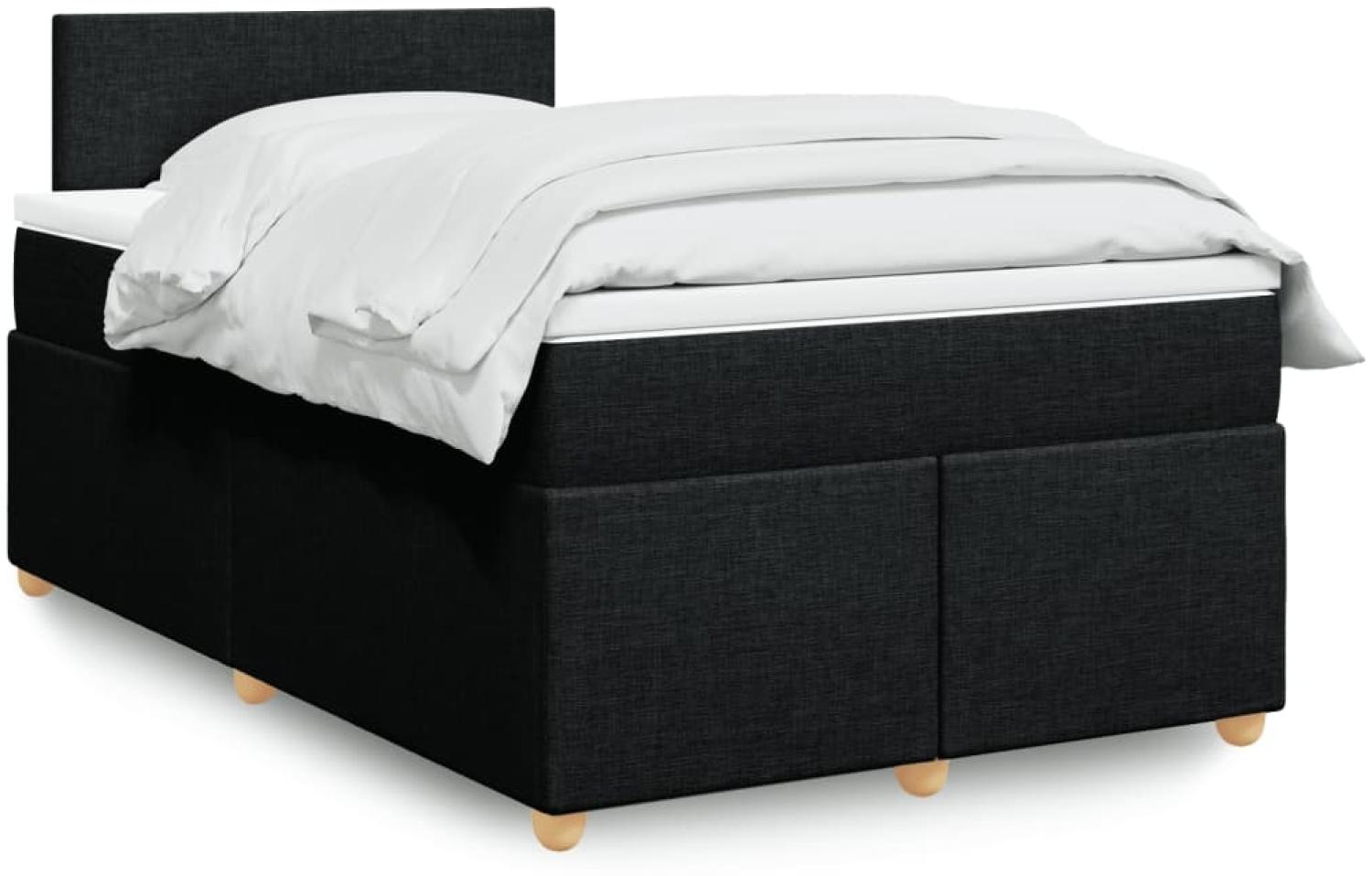 vidaXL Boxspringbett mit Matratze Schwarz 120x190 cm Stoff 3288914 Bild 1