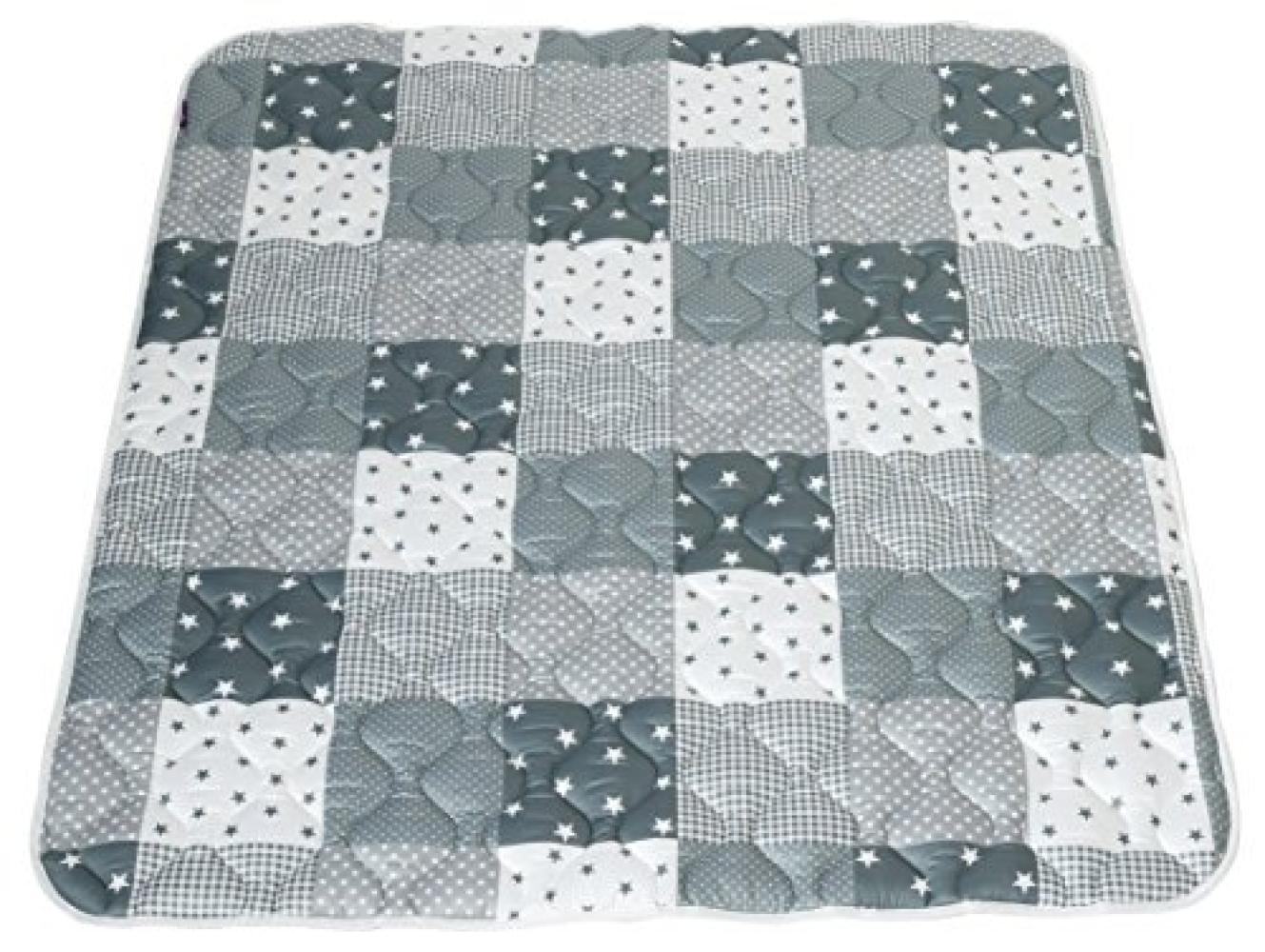 Babyfrücht 'High-Line Premium' Krabbeldecke Patchwork Sterne/Punkte grau 130x150cm Bild 1