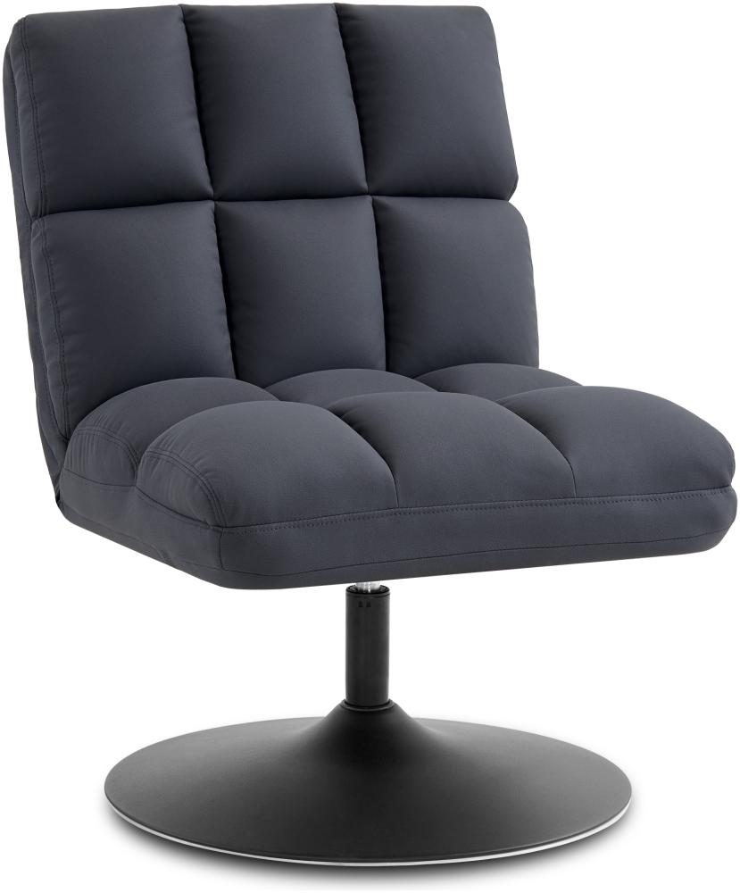 M MCombo Drehsessel Stuhl modern, Cocktailsessel Loungesessel Relaxsessel Clubsessel für Wohnzimmer Schlafzimmer, Mikrofaser-Stoff, 4812 (Dunkelgrau) Bild 1