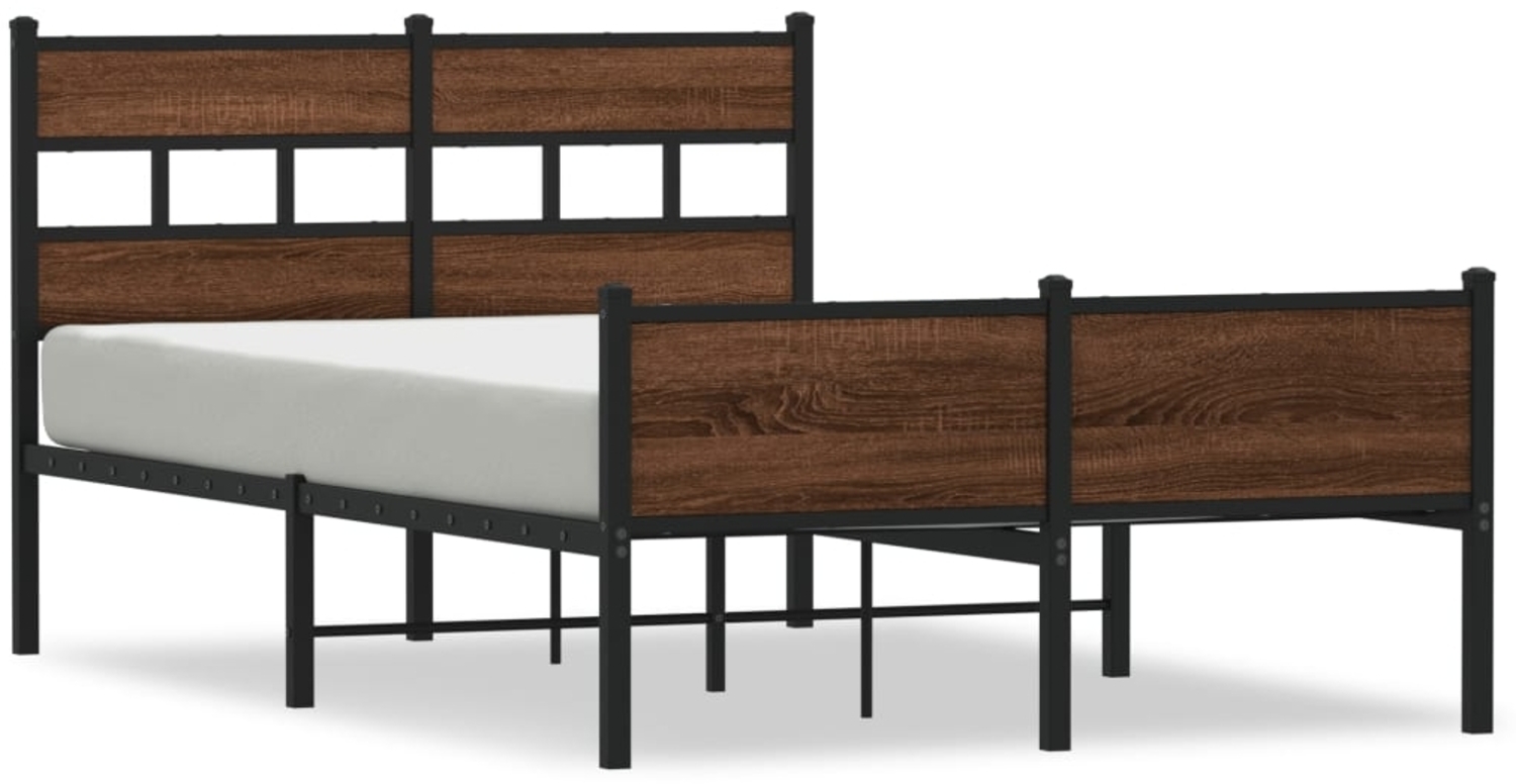 vidaXL Bettgestell ohne Matratze Braun Eiche 120x190 cm Holzwerkstoff 4017341 Bild 1