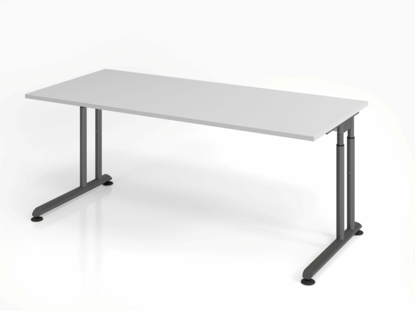 Schreibtisch C-Fuß 180x80cm Grau/Graphit Bild 1