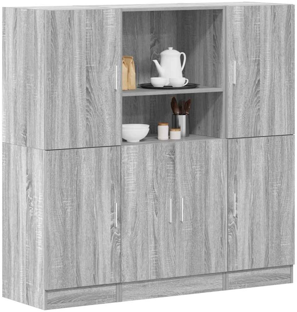 vidaXL 3-tlg. Küchenschrank-Set Grau Sonoma Holzwerkstoff 3324156 Bild 1