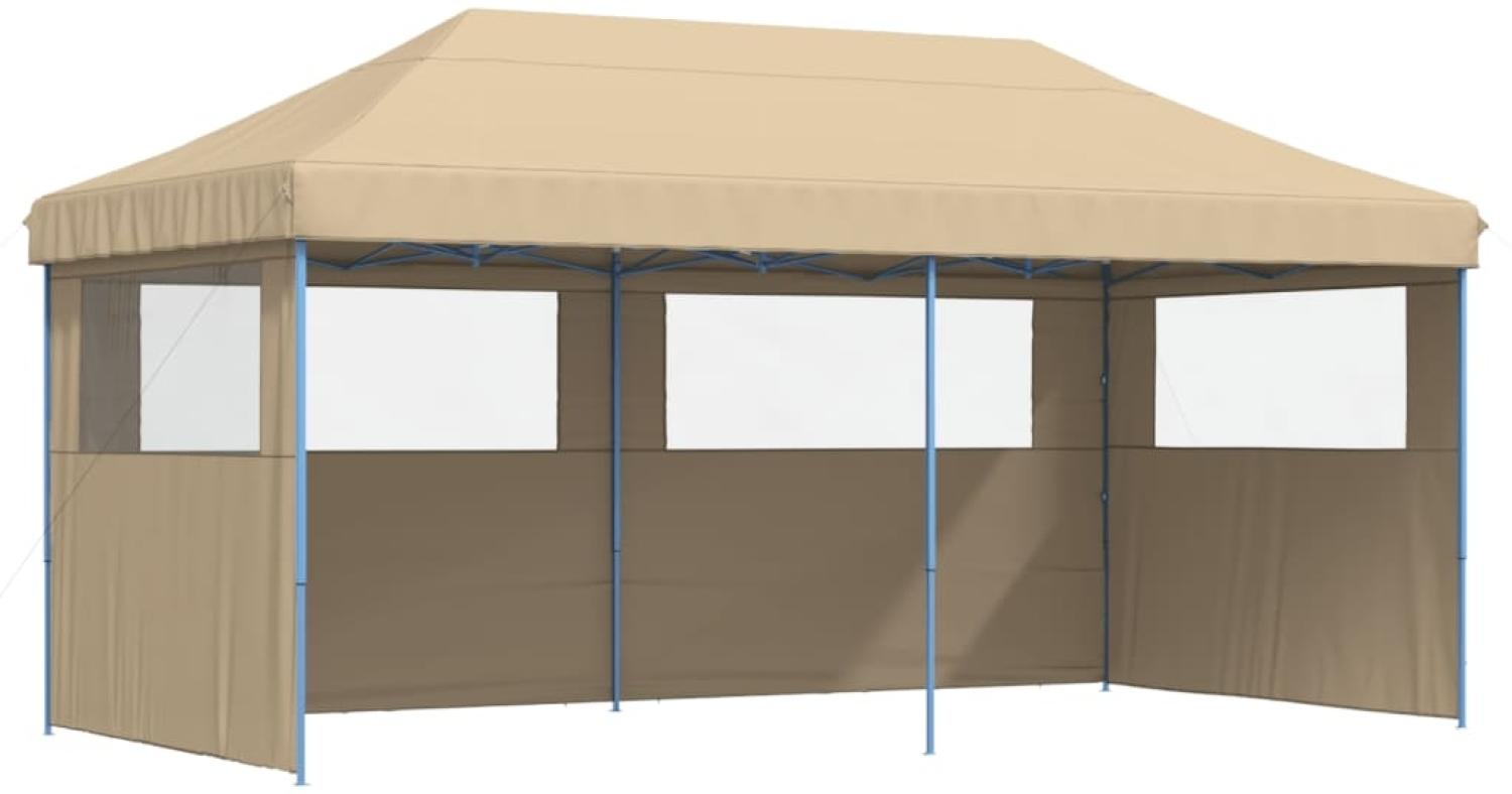 vidaXL Pop-Up Partyzelt, faltbar, Stahl / PE, Beige, mit 3 Seitenteilen, 315 x 580 x 292 cm Bild 1
