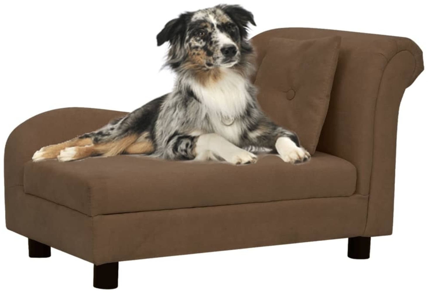 vidaXL Hundesofa mit Kissen Braun 83x44x44 cm Plüsch 171101 Bild 1