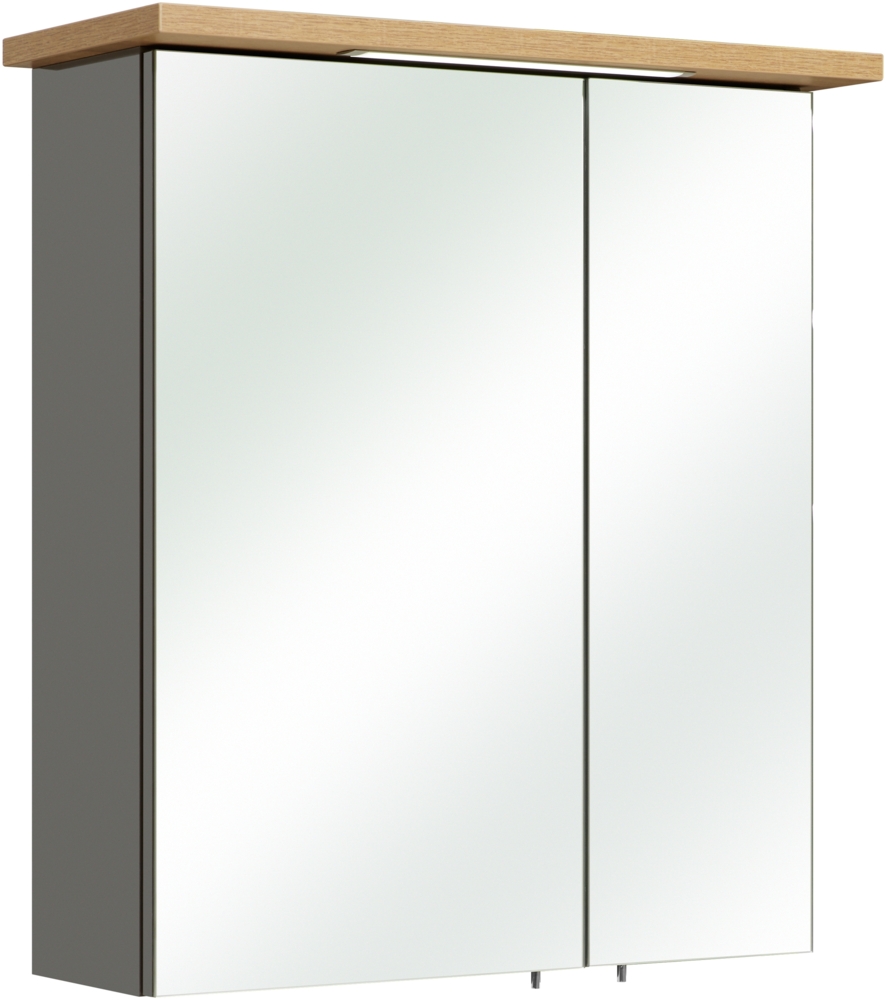 Pelipal Spiegelschrank, Quickset 924, Quarzgrau Glanz/Riviera Eiche, 2 Türen Bild 1