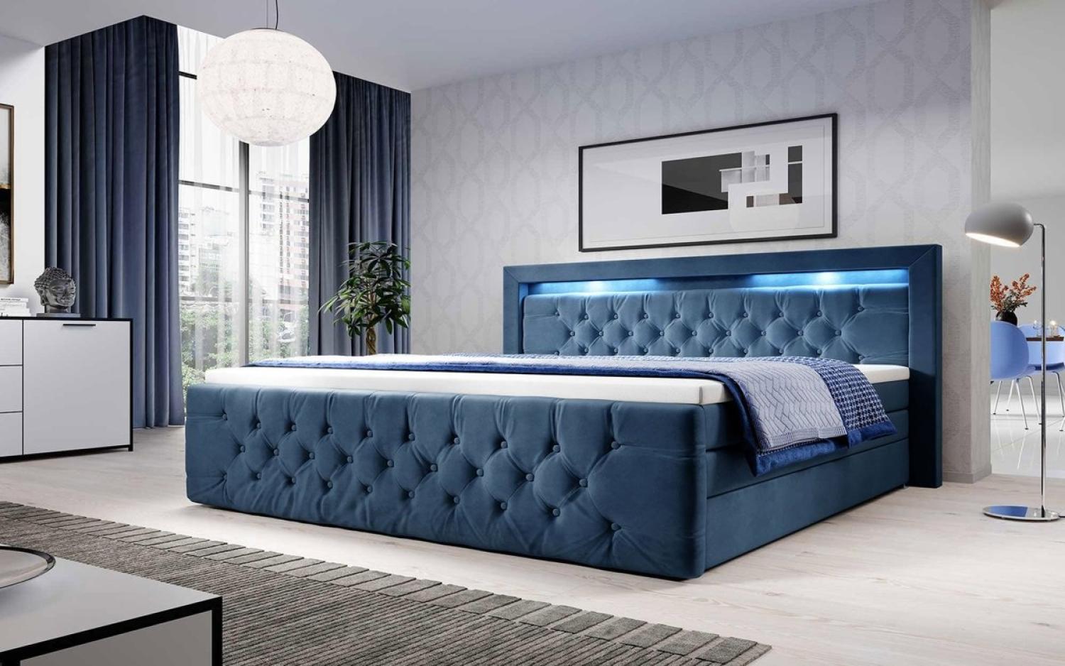 Boxspringbett Gloria 180x200 H3 Blau Bild 1