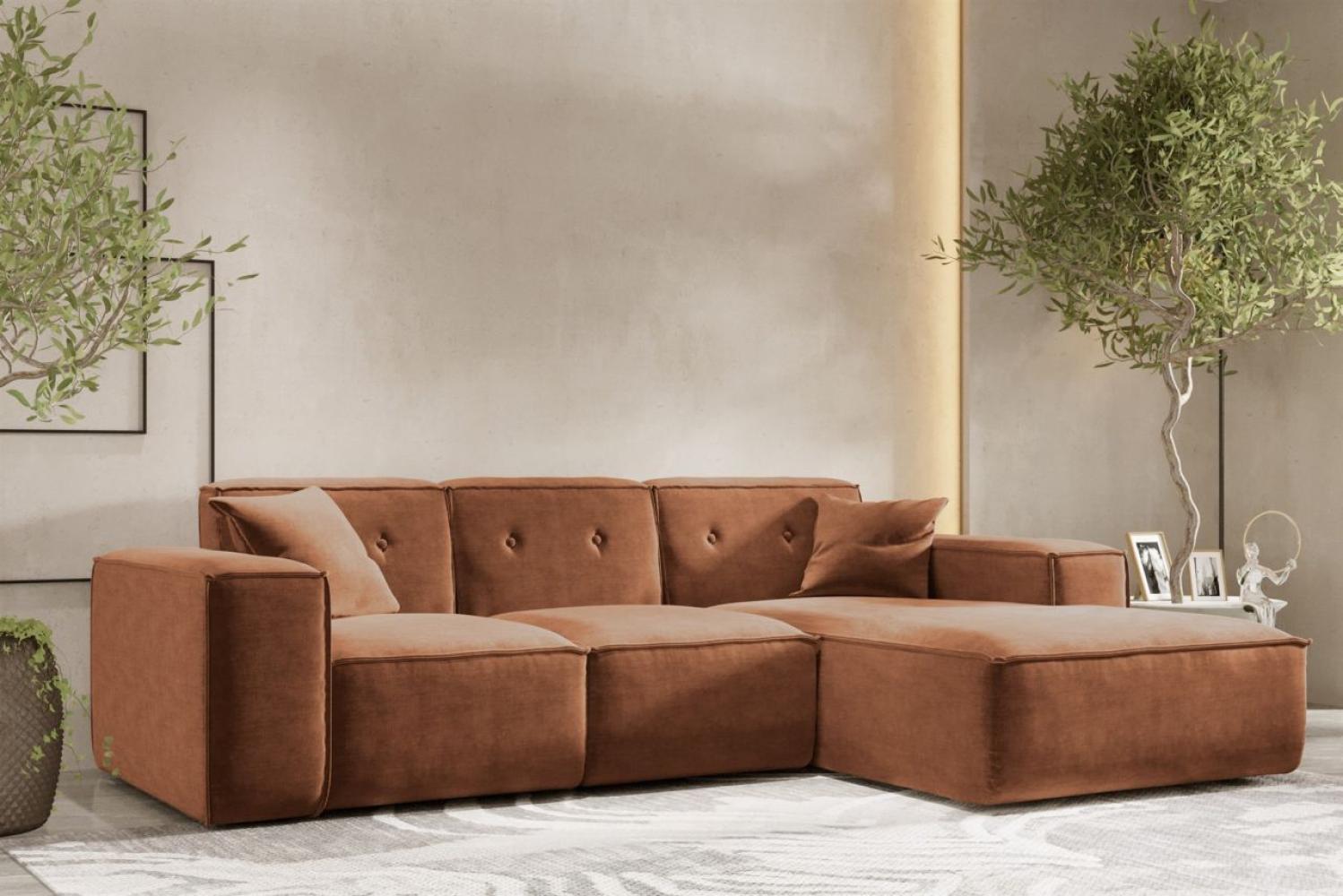 Ecksofa Designersofa CESINA Stoff Perfect Harmony Rostbraun Ottomane Rechts Bild 1