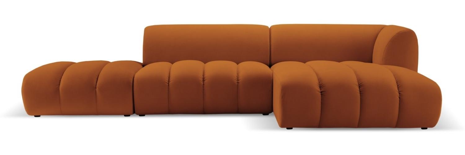 Micadoni Modulares Ecksofa offen Harry 5-Sitzer Rechts Samtstoff Terrakotta Bild 1