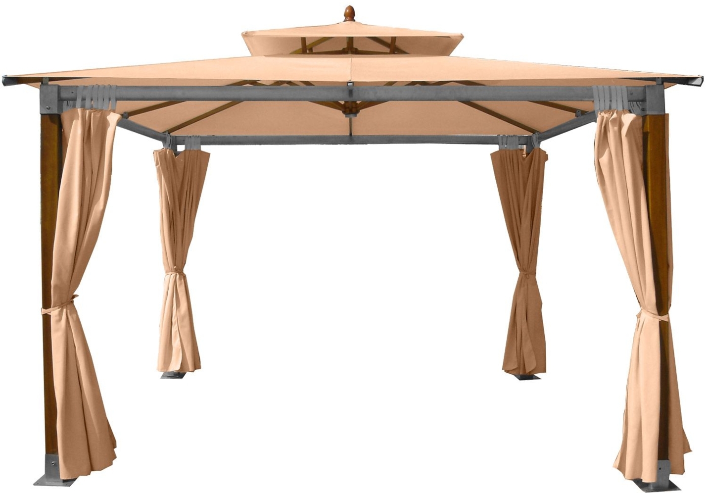 anndora Gartenpavillon 3,6x3,6 m Teakholz braun Gartenpavillon Bild 1