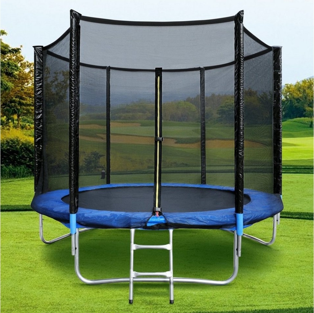 HomeMiYN Gartentrampolin Trampolin Outdoor Ø183/244/305/366cm Sicherheitsnetz Kindertrampolin, Schutzrand schwarz,mit sicherheisnetz Bild 1