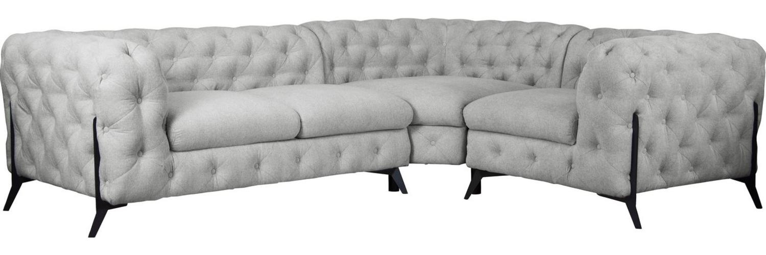 Leonique Chesterfield-Sofa Amaury L-Form, moderne Chersterfield-Optik, Breite 262 cm, Fußfarbe wählbar Bild 1