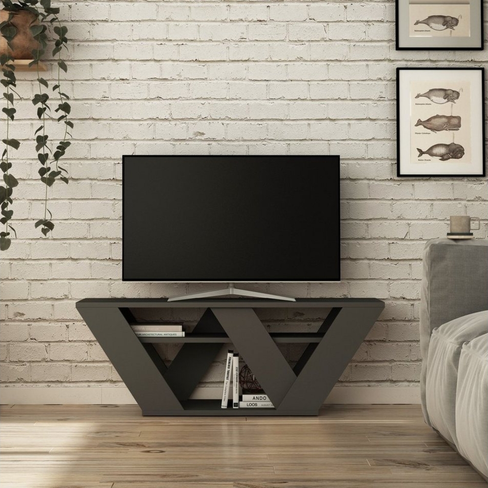 Decortie TV-Schrank Pipralla Moderner TV-Ständer Multimedia Mit Einlegeböden, 110 x 30 x 40 cm Bild 1